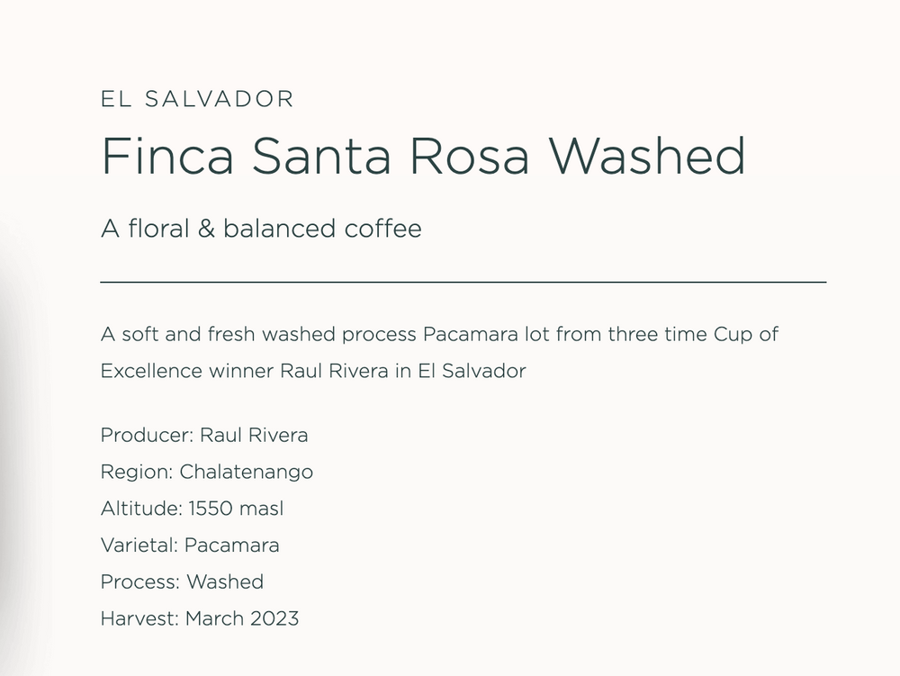 
                  
                    La Cabra • El Salvador, Finca Santa Rosa washed
                  
                
