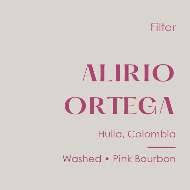 Subtext coffee • Alirio Ortega, Colombia