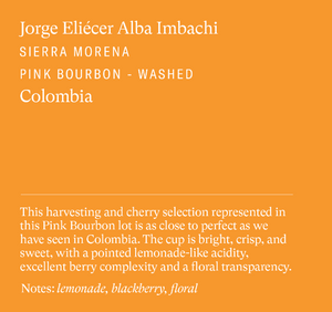 
                  
                    Sey Coffee • Jorge Eliecer Alba Imbachi, Colombia
                  
                